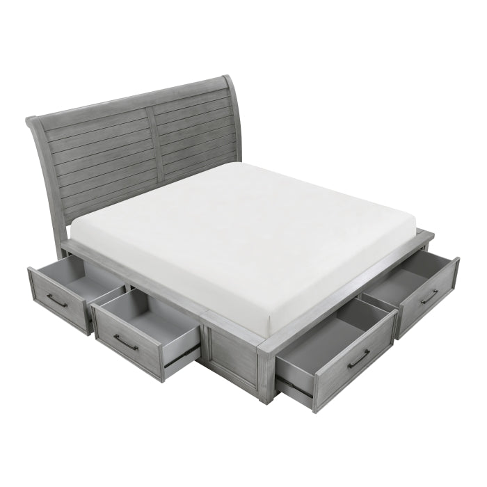 1559DGK-1CK* (4) California King Platform Bed with Storage Footboard and Side Rails - 1559DGK-1CK*