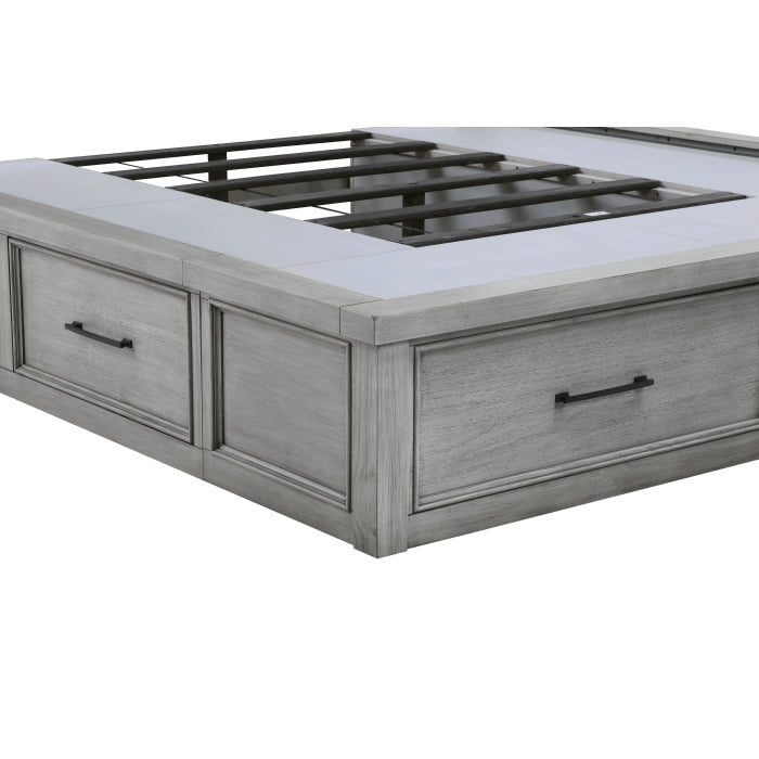 1559DGK-1CK* (4) California King Platform Bed with Storage Footboard and Side Rails - 1559DGK-1CK*