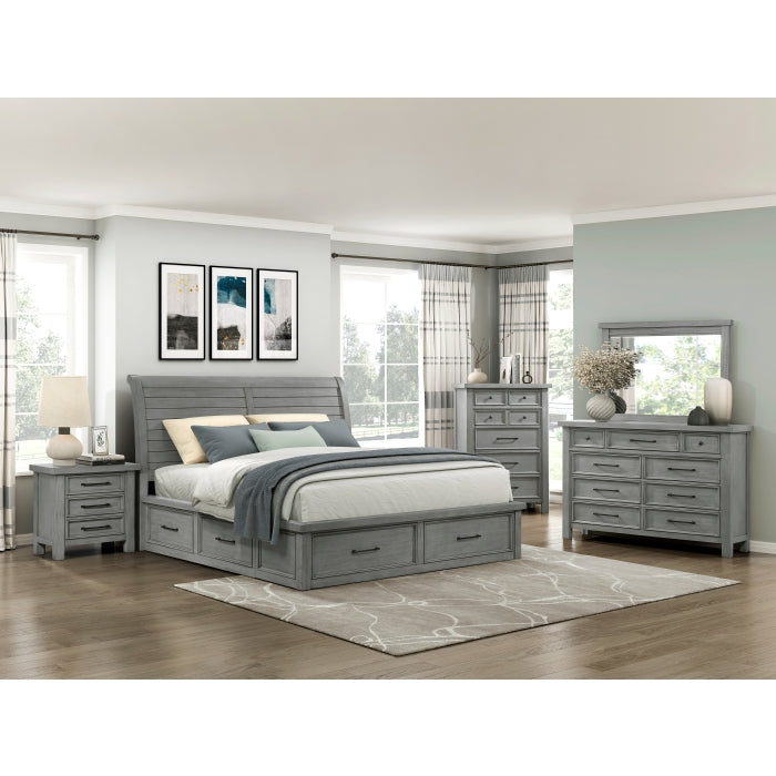 1559DGK-1CK* (4) California King Platform Bed with Storage Footboard and Side Rails - 1559DGK-1CK*