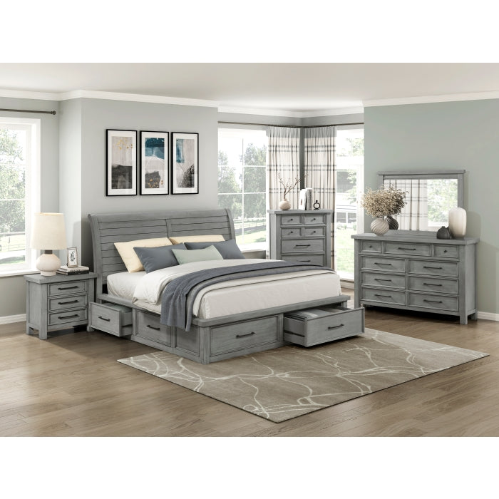 1559DGK-1CK* (4) California King Platform Bed with Storage Footboard and Side Rails - 1559DGK-1CK*