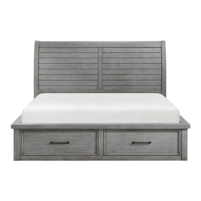 1559DGK-1EK* (4) Eastern King Platform Bed with Storage Footboard and Side Rails - 1559DGK-1EK*