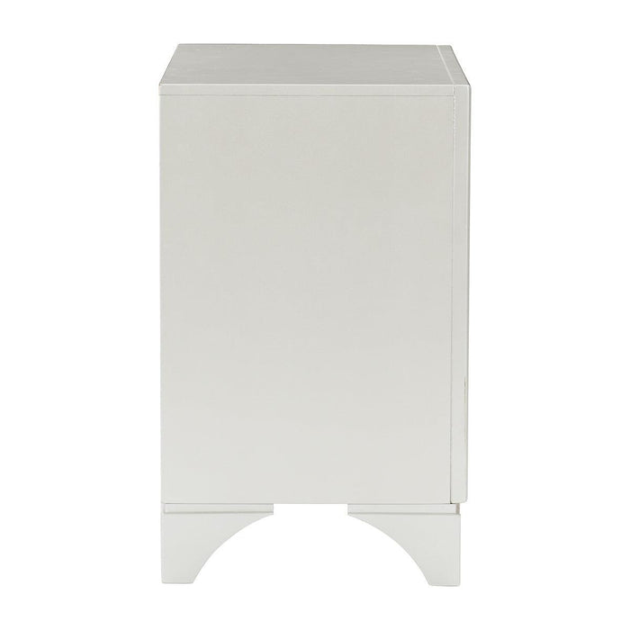 Salon Nightstand In Pearl White Metallic 1572W-4 | Homelegance