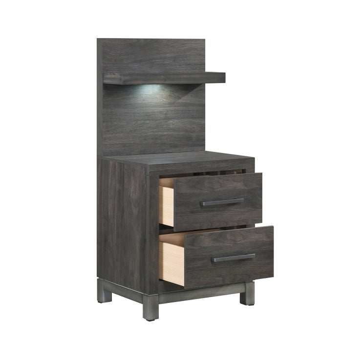 1577DG-4P* (2) Night Stand with Wall Panel - 1577DG-4P*