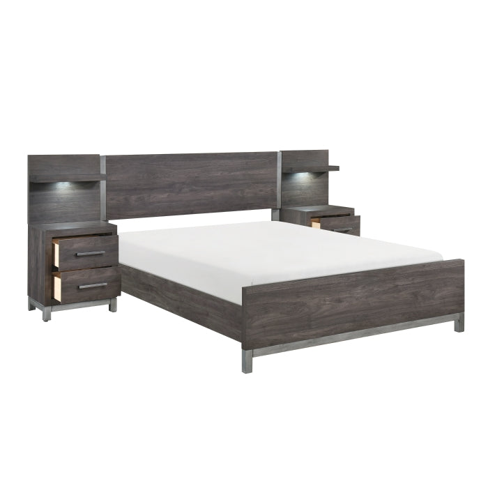 1577DGK-1CK*WB 5pc Set California King Wall Bed (CK+2NS+2NS-P) - 1577DGK-1CK*WB