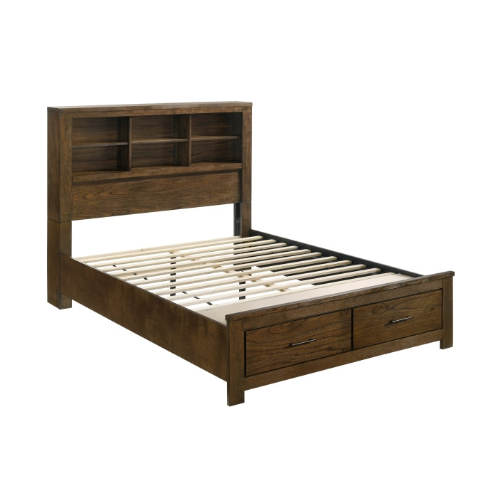 1592-1*WB (5) 5pc Set Queen Wall Platform Bed (QB+2NS+2NS-P) - 1592-1*WB