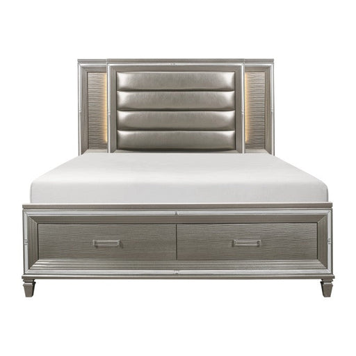 1616-1* (3)Queen Platform Bed with Footboard Storage, LED Lighting - 1616-1*