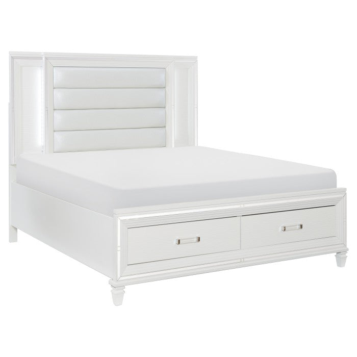 1616W-1* (3) Queen Platform Bed with LED Lighting and Footboard Storage - 1616W-1*