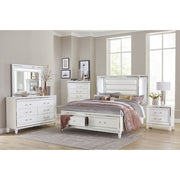 1616W-1* (3) Queen Platform Bed with LED Lighting and Footboard Storage - 1616W-1*