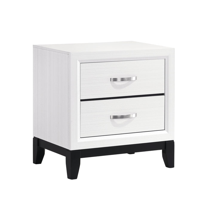 Davi White Twin Bed and Nightstand