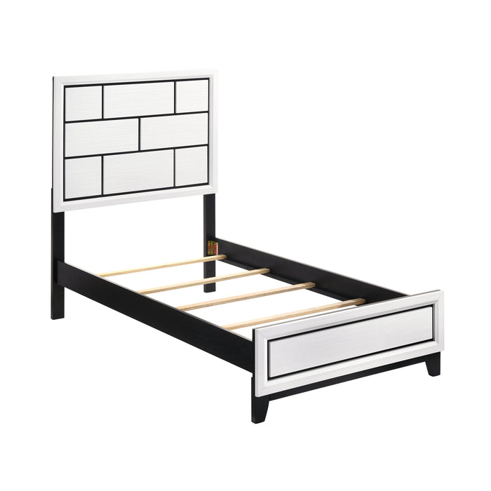 Davi White Twin Bed and Nightstand