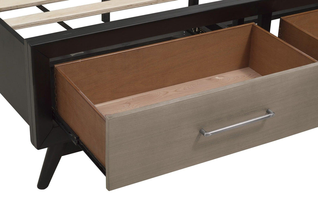Raku 3 Piece Eastern King Platform Bedroom Set In Gray And Black 1711K-1Ek-3Set | Homelegance