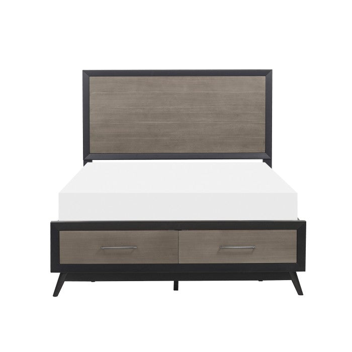 Raku Queen Platform Bed With Footboard Storage 1711Nc-1 | Homelegance