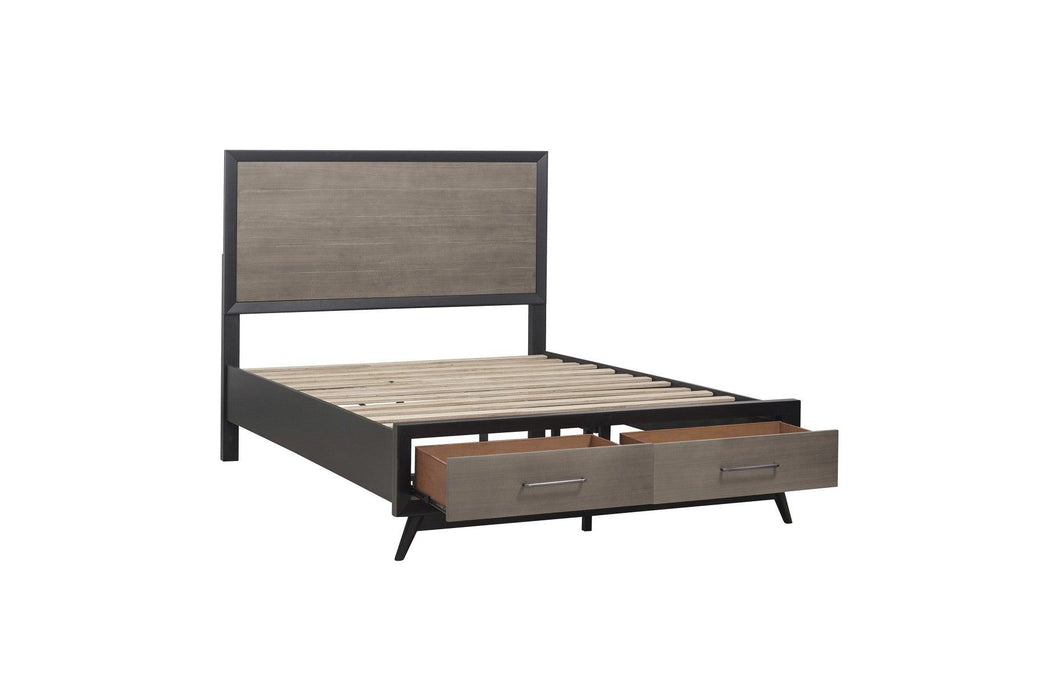 Raku 3 Piece Eastern King Platform Bedroom Set In Gray And Black 1711K-1Ek-3Set | Homelegance