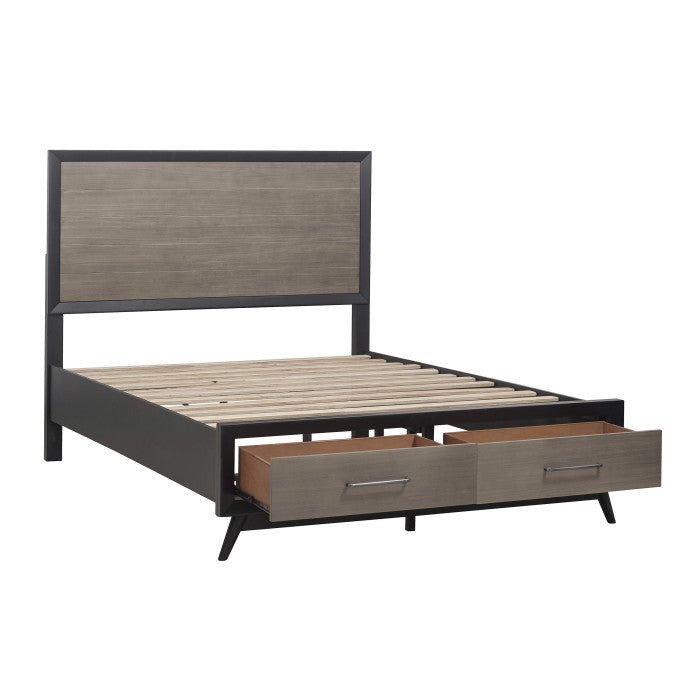 Raku Queen Platform Bed With Footboard Storage 1711Nc-1 | Homelegance
