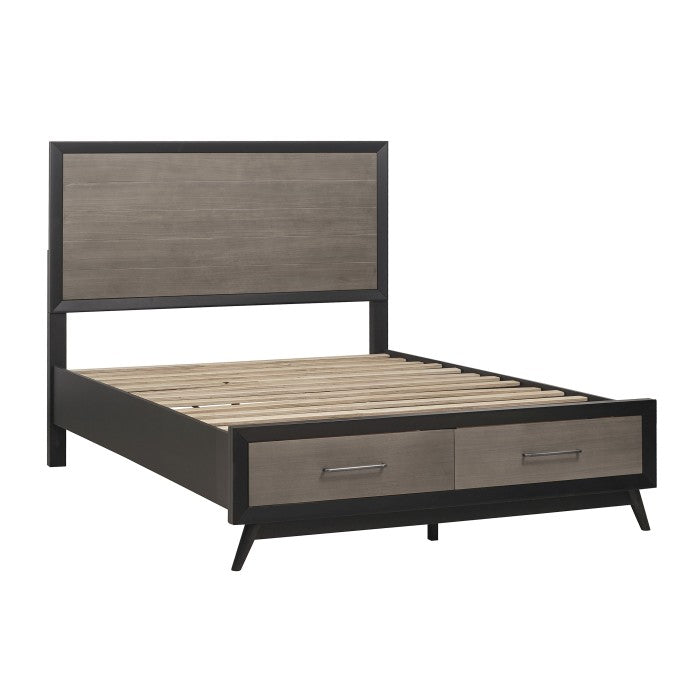 Raku Queen Platform Bed With Footboard Storage 1711Nc-1 | Homelegance
