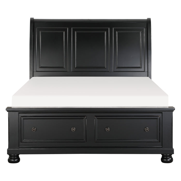 1714BK-1* (3)Queen Sleigh Platform Bed with Footboard Storage - 1714BK-1*