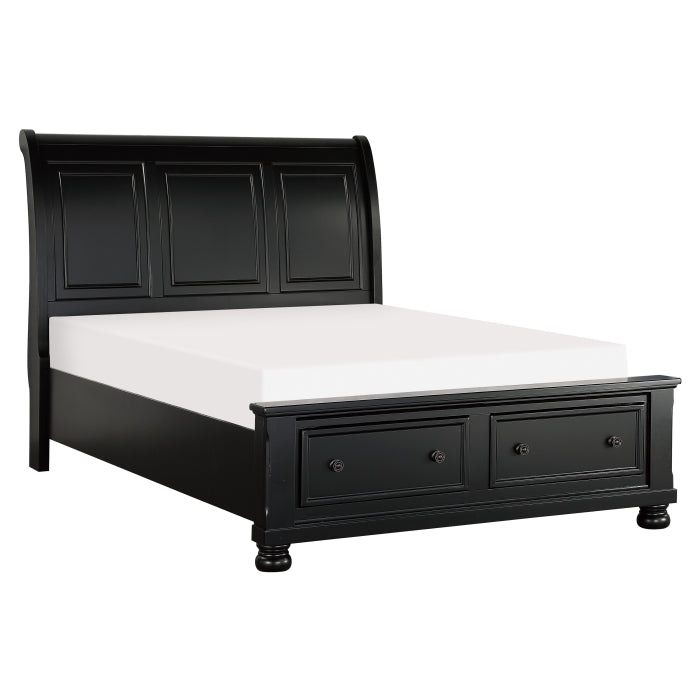 1714BK-1* (3)Queen Sleigh Platform Bed with Footboard Storage - 1714BK-1*