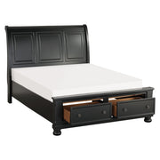 1714BK-1* (3)Queen Sleigh Platform Bed with Footboard Storage - 1714BK-1*