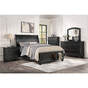 1714BK-1* (3)Queen Sleigh Platform Bed with Footboard Storage - 1714BK-1*