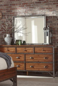 Holverson Brown Milk Crate 4 Piece Queen Sleigh Bedroom Set 1715-1-4 | Homelegance