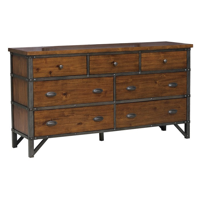 Holverson Brown Milk Crate 5 Piece Queen Sleigh Bedroom Set 1715-1-9 | Homelegance