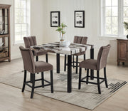 Vega Black/Brown Faux Marble Counter Height Set from Crown Mark - DMV Furniture