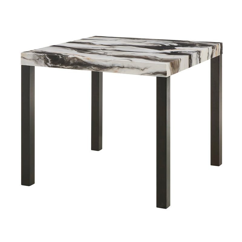 Vega Black/Brown Faux Marble Counter Height Set from Crown Mark - DMV Furniture