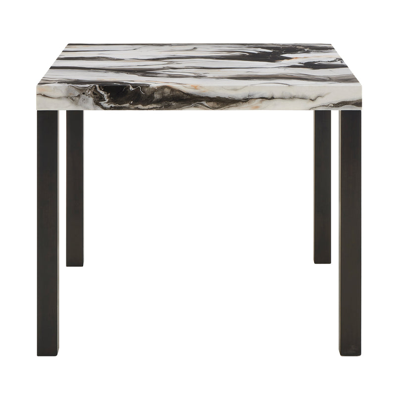 Vega Black/Brown Faux Marble Counter Height Set from Crown Mark - DMV Furniture