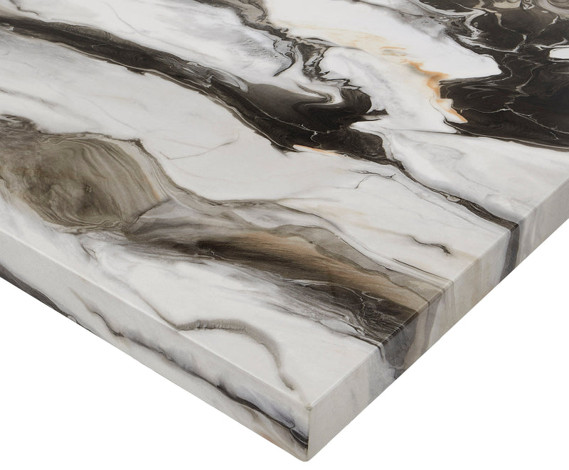 Vega Black/Brown Faux Marble Counter Height Set from Crown Mark - DMV Furniture