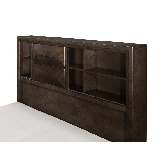 Chesky Warm Espresso Queen Platform Storage Bed 1753-1 | Homelegance