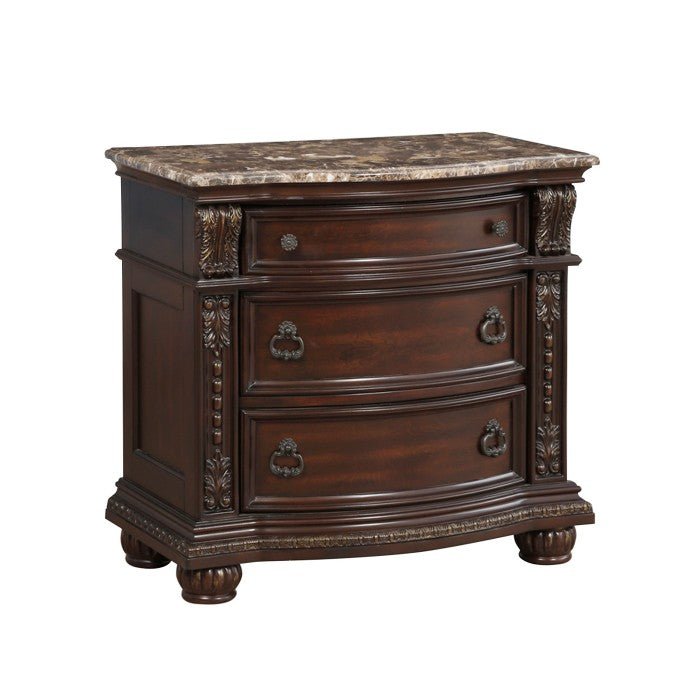 Cavalier Dark Cherry 6 Piece Eastern King Sleigh Bedroom Set 1757K-1Ek-6 | Homelegance