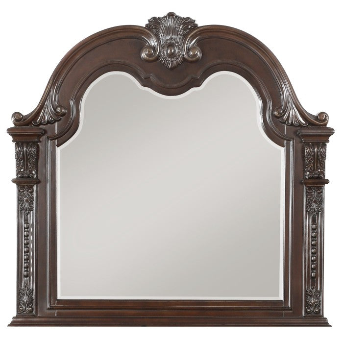 Cavalier Dark Cherry 4 Piece Eastern King Sleigh Bedroom Set 1757K-1Ek-4 | Homelegance