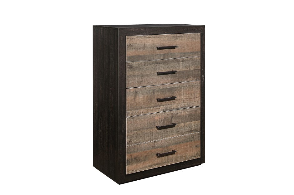 Miter Mahogany And Ebony 5 Piece Queen Platform Storage Bedroom Set 1762-1-9 | Homelegance