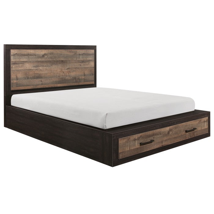 Miter Mahogany And Ebony 3 Piece Eastern King Platform Storage Bedroom Set 1762K-1Ek-3 | Homelegance