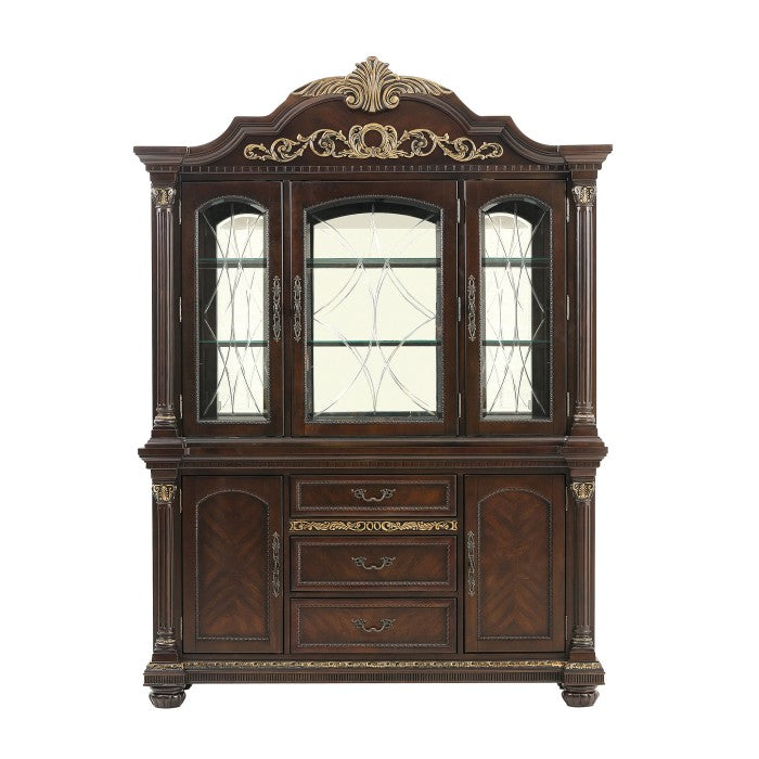 Russian Hill Warm Cherry Buffet & Hutch 1808-50-55 | Homelegance