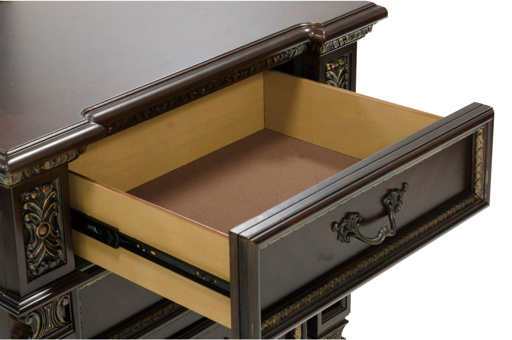 Catalonia 3 Piece Eastern King Bed Set In Dark Cherry 1824K-1Ek-3Set | Homelegance