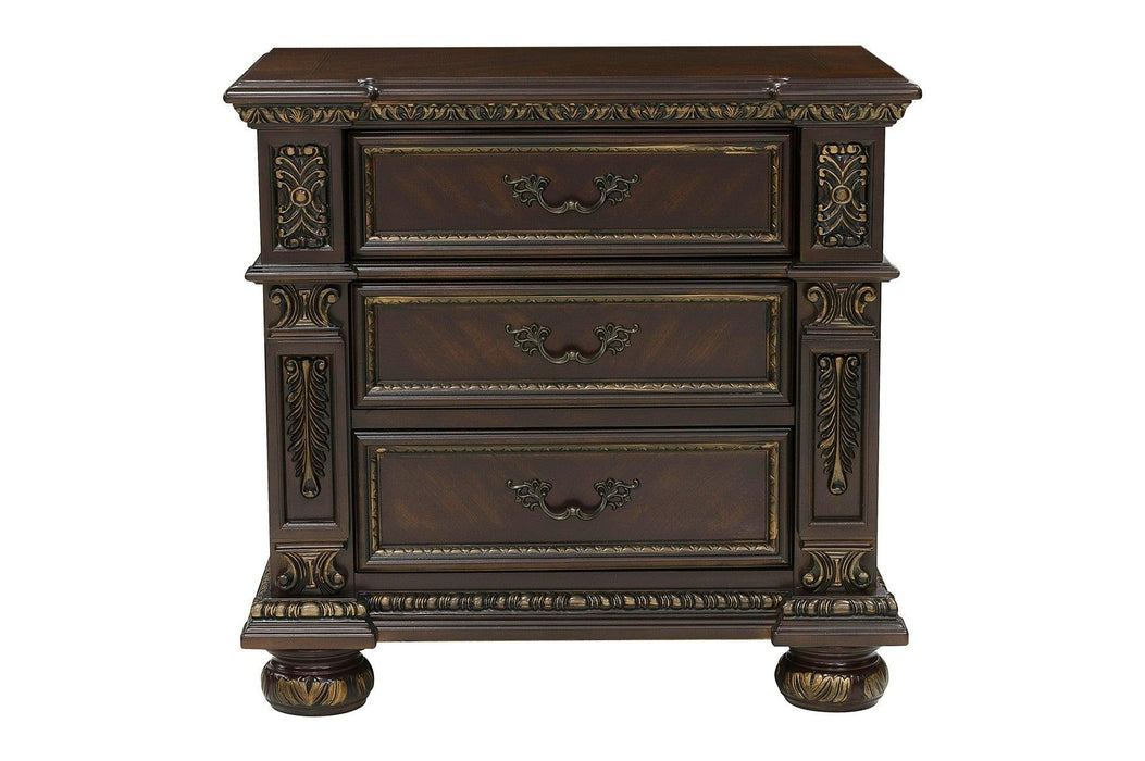 Catalonia 3 Piece Queen Bedroom Set In Dark Cherry 1824-1-3Set | Homelegance