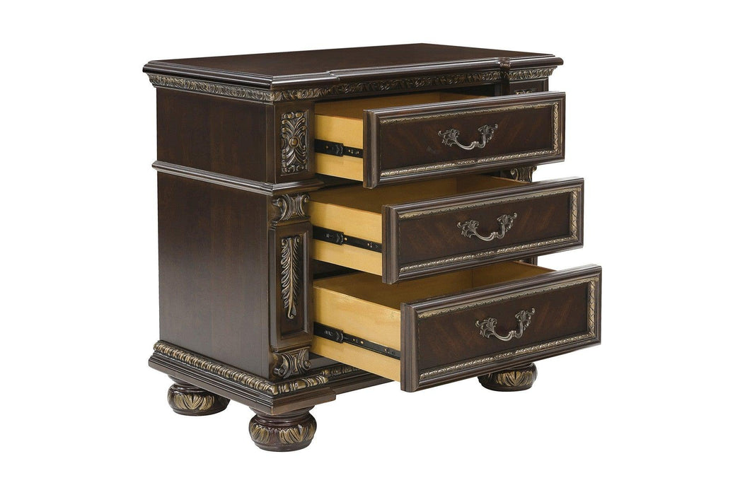 Catalonia 3 Piece Queen Bedroom Set In Dark Cherry 1824-1-3Set | Homelegance