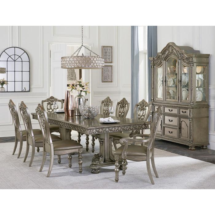Catalonia Platinum Gold Dining Table 1824Pg-112 | Homelegance