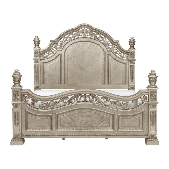 Catalonia Eastern King Bed In Platinum Gold 1824Pgk-1Ek | Homelegance