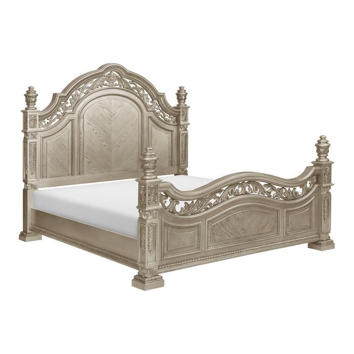 Catalonia Eastern King Bed In Platinum Gold 1824Pgk-1Ek | Homelegance