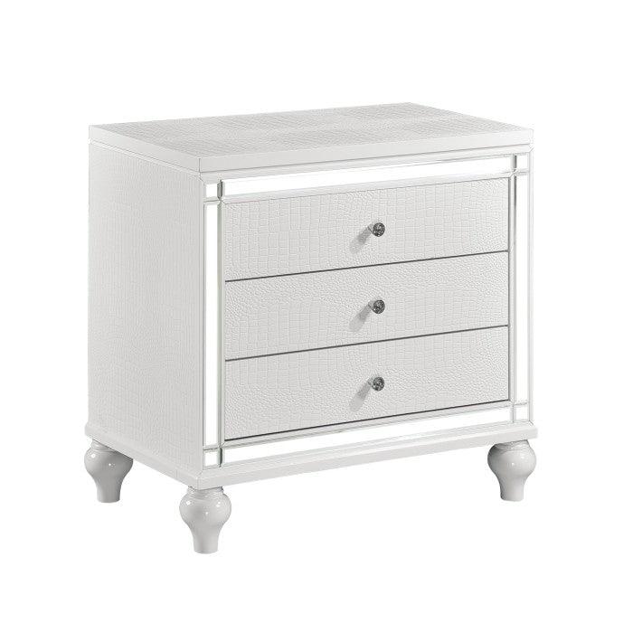 Alonza Bright White 5 Piece Queen Bedroom Set With Led Lighting 1845Led-1-9 | Homelegance