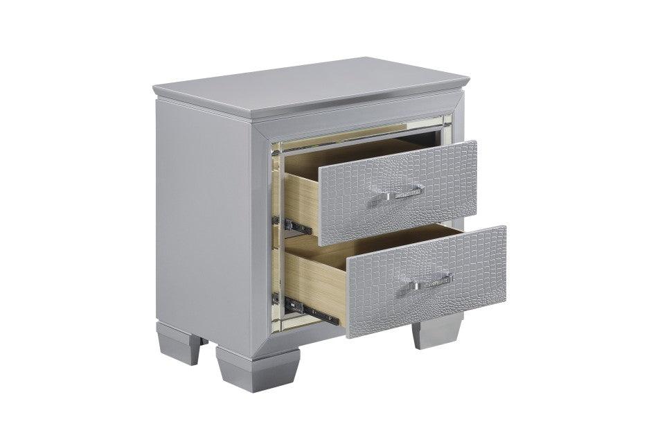 Allura 5 Piece Queen Bedroom Set in Silver with LED Lights 1916-1-9 | Homelegance