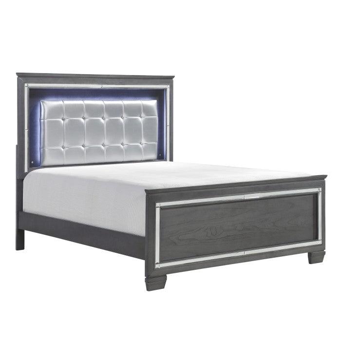Allura Eastern King Bed Led Lighting In Grey 1916Kgy-1Ek | Homelegance
