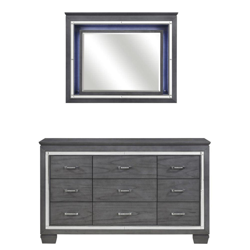 Allura Dresser With Mirror In Grey -1916Gy-5-6 | Homelegance