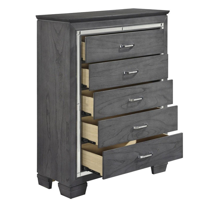 Allura 5 Piece Eastern King Bedroom Set In Grey 1916Kgy-1Ek-9 | Homelegance