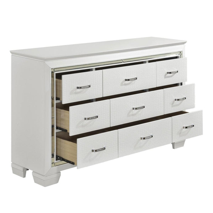 Allura 5 Piece Queen Bedroom Set In White 1916W-1-9 | Homelegance