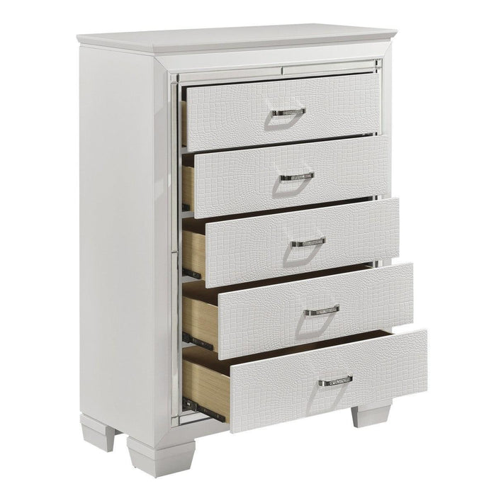 Allura 5 Piece Queen Bedroom Set In White 1916W-1-9 | Homelegance