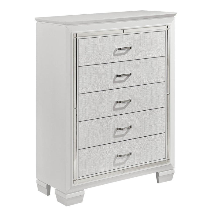Allura 5 Piece Queen Bedroom Set In White 1916W-1-9 | Homelegance