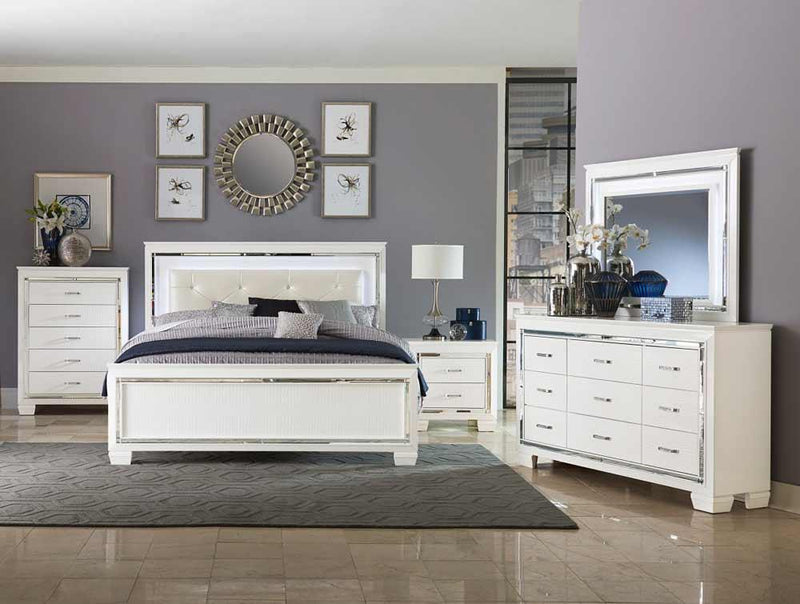 Allura 5 Piece Eastern King Bedroom Set In White 1916Kw-1Ek-5 | Homelegance